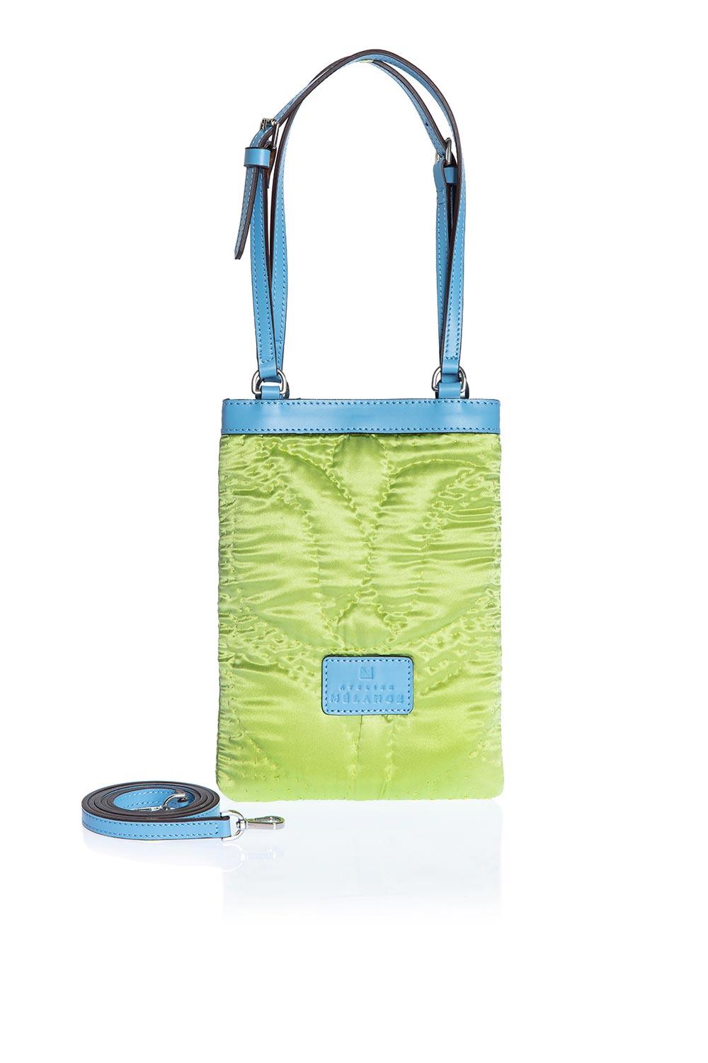 Atelier Melange-Şükran Mini El Çantası Yeşil Mavi-Omuz Çantası-1-Milagron.com