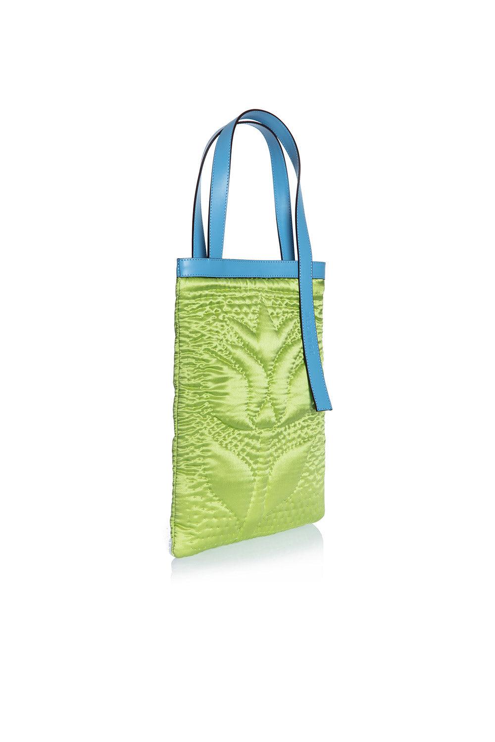 Atelier Melange-Şükran Omuz Çantası İpek Saten Yeşil Mavi-Omuz Çantası-2-Milagron.com