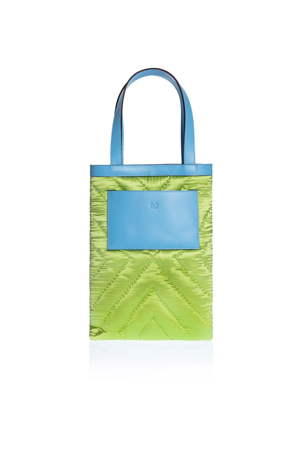 Atelier Melange-Şükran Omuz Çantası İpek Saten Yeşil Mavi-Omuz Çantası-3-Milagron.com