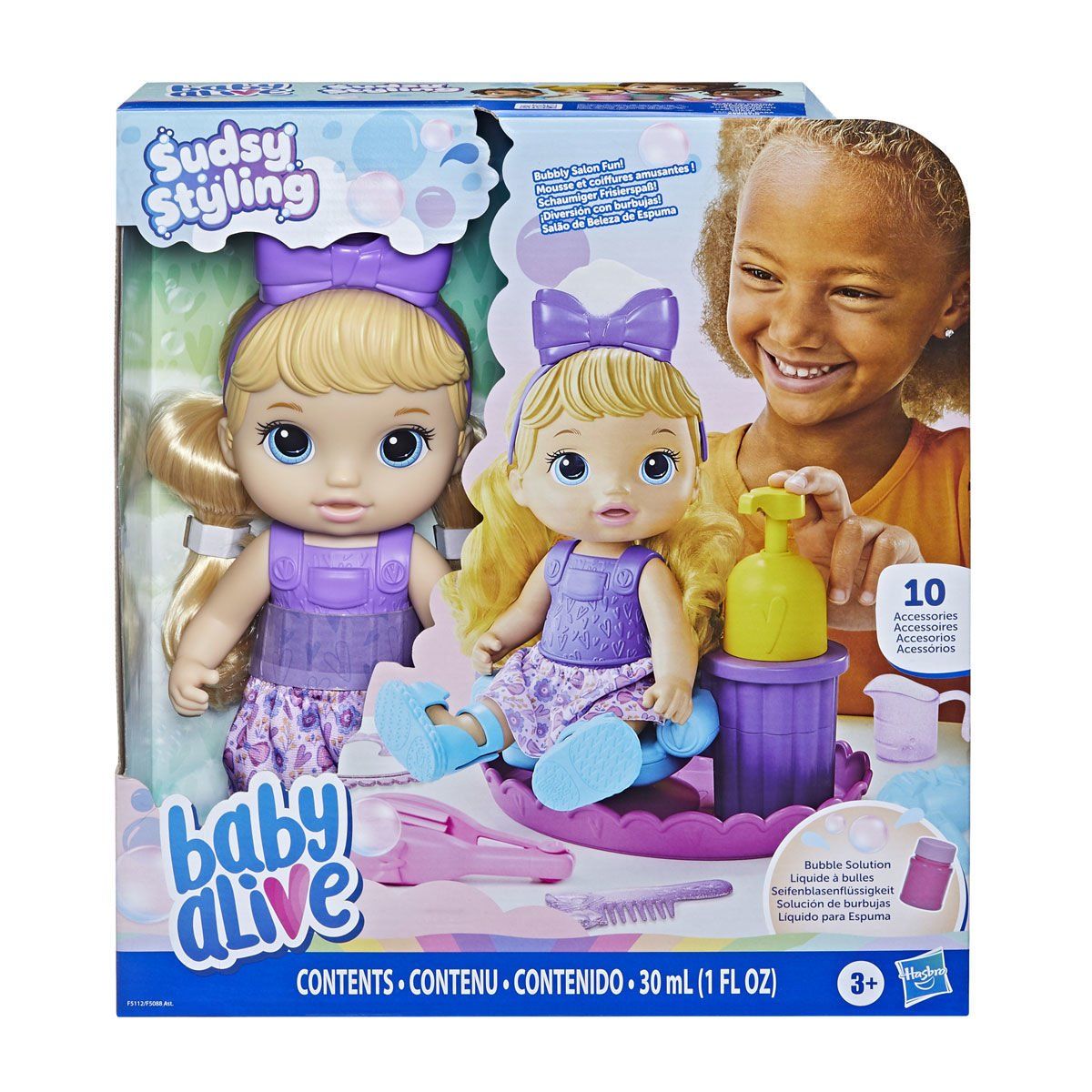 Baby Alive-Baby Alive Köpüklü Saç Tasarım Eğlencesi +3 Yaş-Oyuncak Bebek ve Oyun Setleri-1-Milagron.com