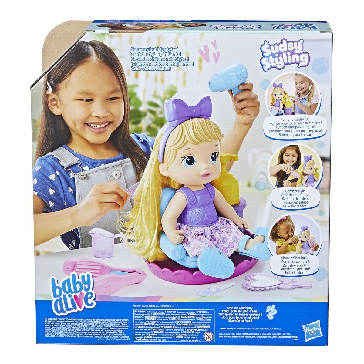 Baby Alive-Baby Alive Köpüklü Saç Tasarım Eğlencesi +3 Yaş-Oyuncak Bebek ve Oyun Setleri-2-Milagron.com