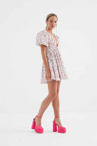 Fickle Hearts-Lilly Karpuz Kollu Mini Elbise-Elbise-4-Milagron.com