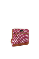 Fudela-Fudela 13-14 Inch Burgundy Polka Dot Macbook- Laptop Bag-Laptop Çantası-2-Milagron.com