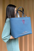 Geomi-Mun Tote - Travel Size - Petrol-Omuz Çantası-2-Milagron.com