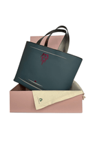 Geomi-Mun Tote - Travel Size - Petrol-Omuz Çantası-4-Milagron.com