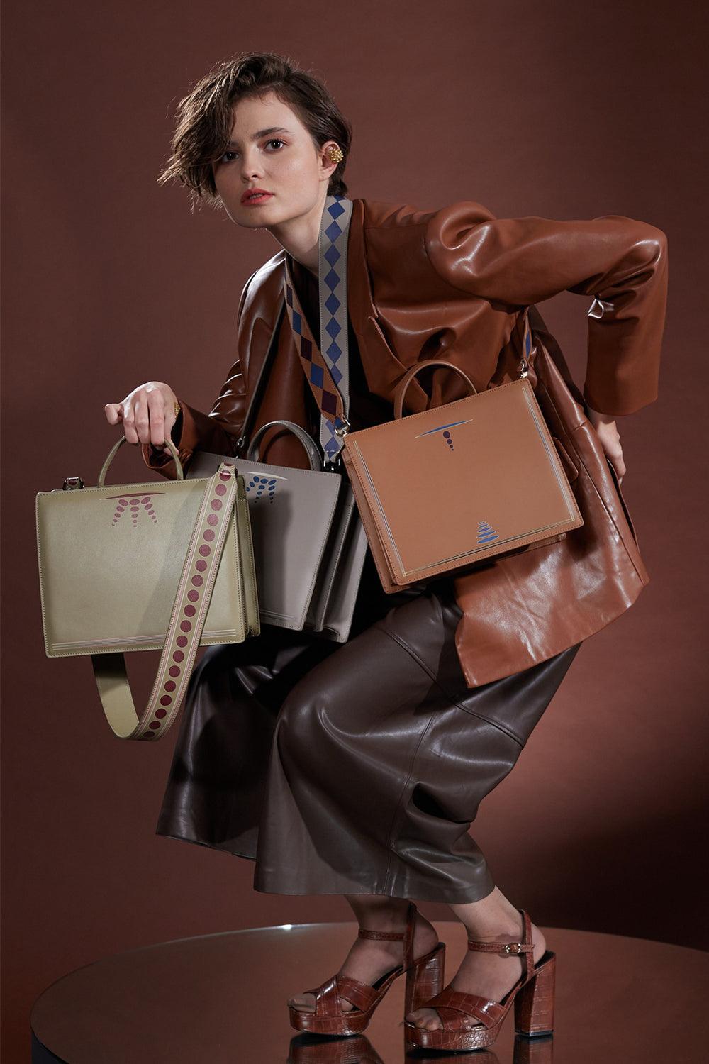 Geomi-Ray Çanta - Haki-Omuz Çantası-2-Milagron.com