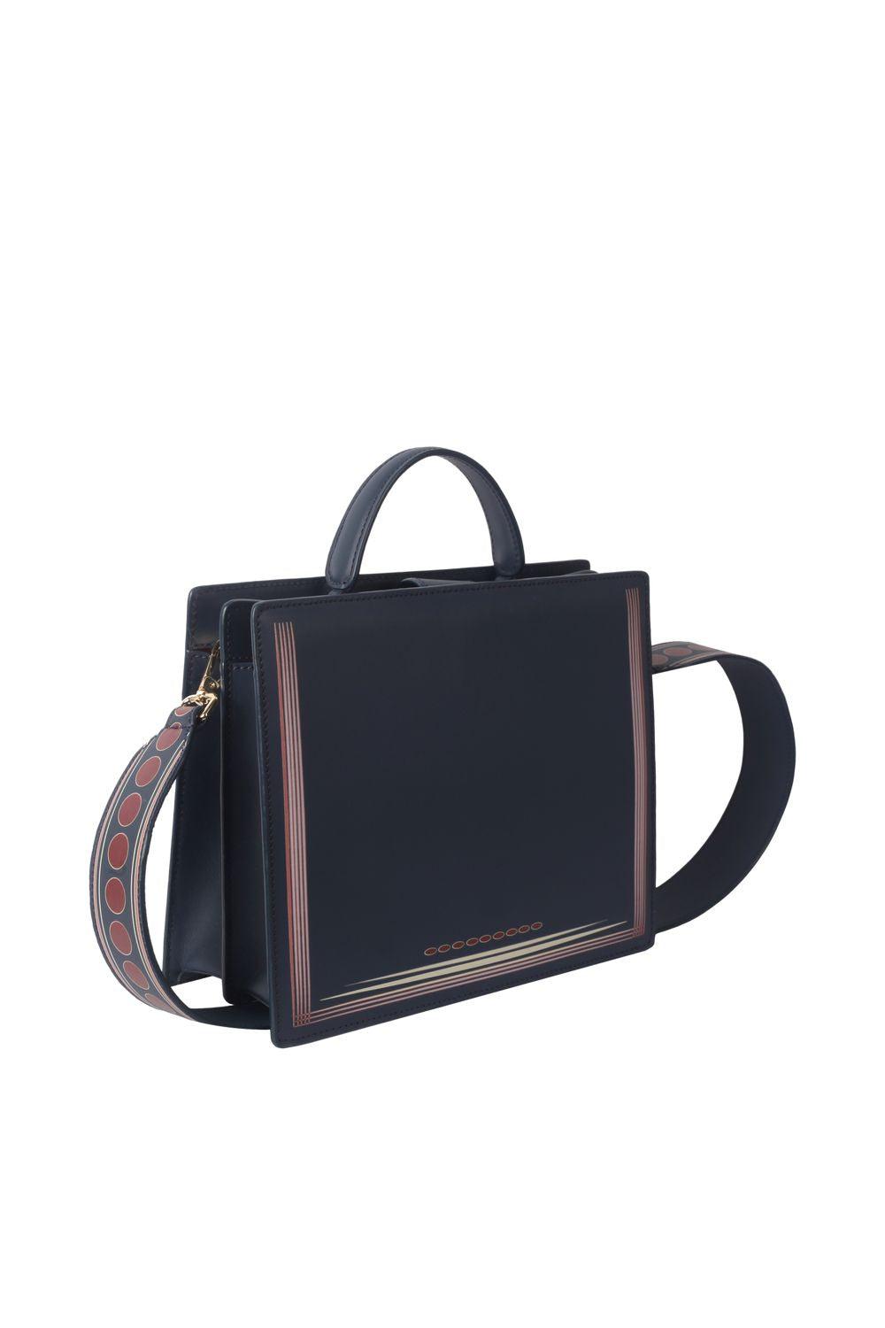 Geomi-Ray Çanta - Lacivert Lines-Omuz Çantası-3-Milagron.com