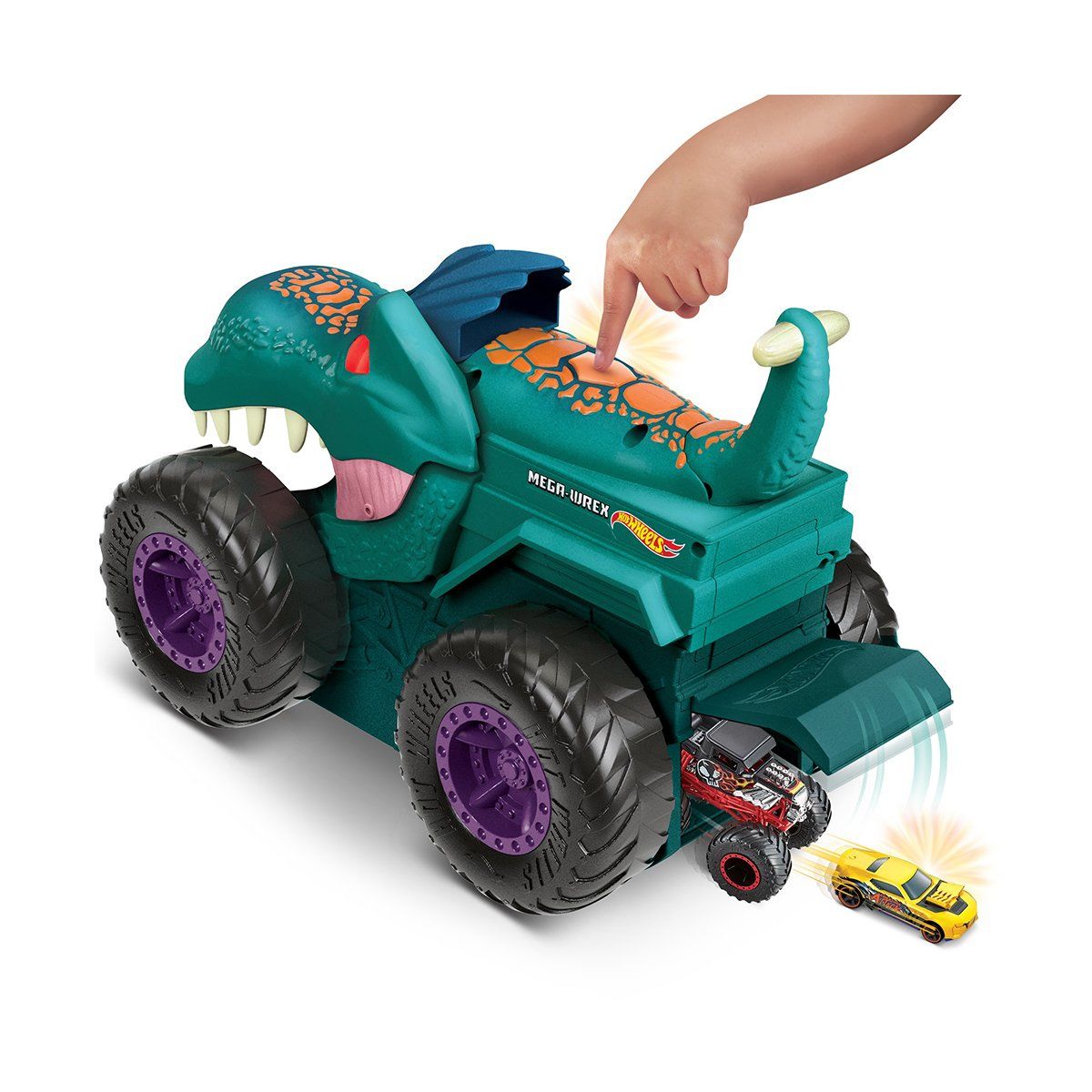 Hot Wheels-Monster Trucks Araba Yiyen Wrex, Monster Trucks-Oyuncak Arabalar ve Setleri-4-Milagron.com
