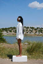 Kahshan-Deya Beyaz Oversize Gömlek-Gömlek-4-Milagron.com