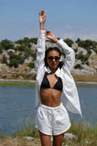 Kahshan-Deya Beyaz Şort-Şort-1-Milagron.com