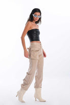 Kahshan-Doyenne Cargo Pants Beige-Pantolon-1-Milagron.com