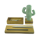 Kayigo-İroko Woody İroko Ağacı üçlü Set Pötikare Kaktüs-Masaüstü Organizer-2-Milagron.com