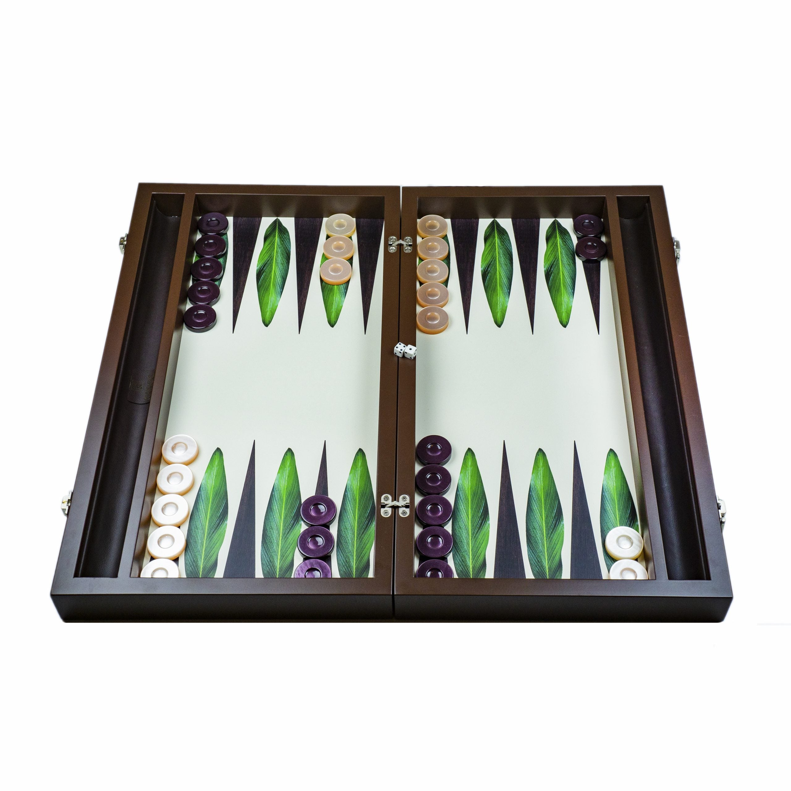 Kayigo-Kayıgo Tavla Büyük Boy Yeşil Yaprak Desenli-Tavla-1-Milagron.com