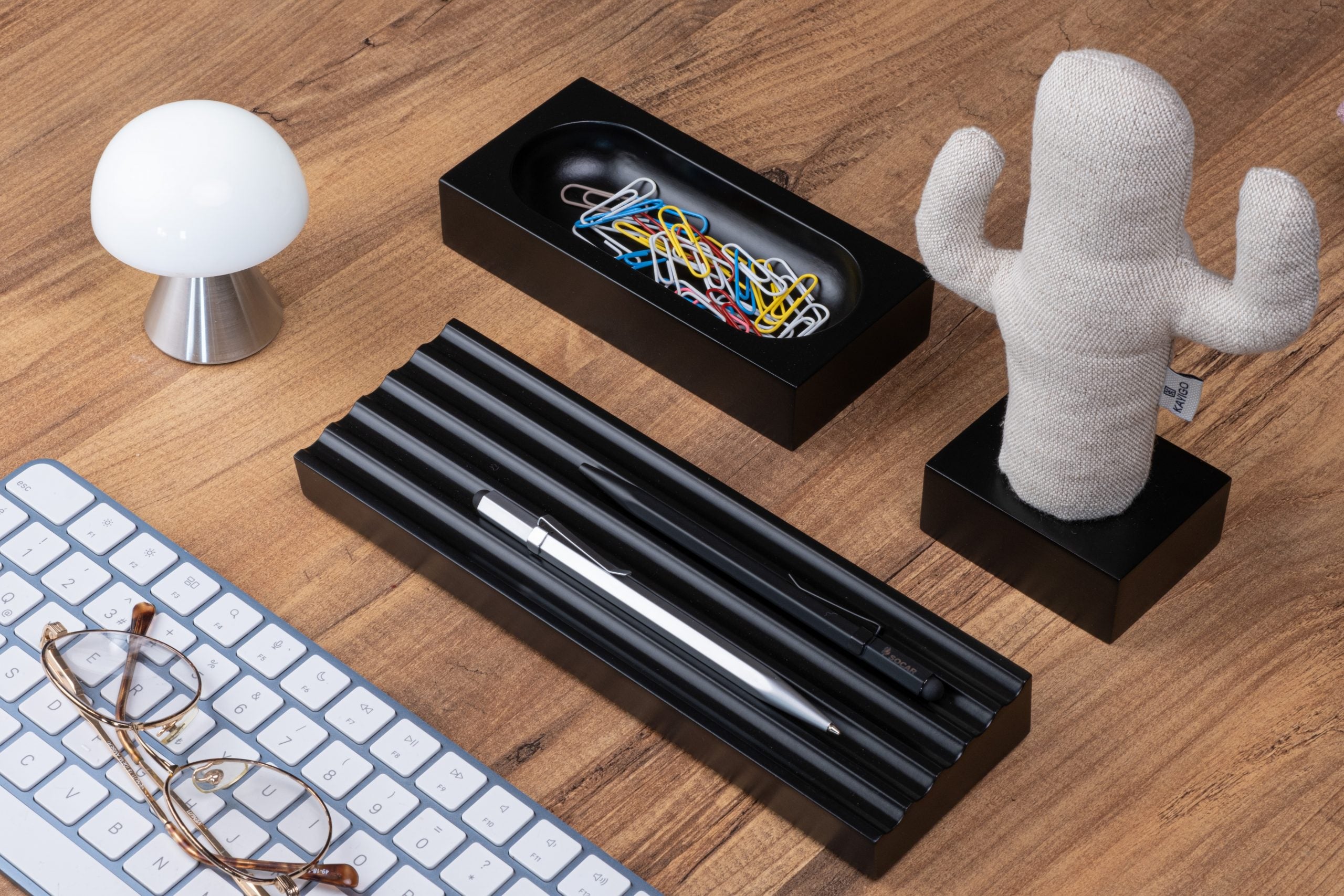 Kayigo-Siyah Woody Bej Cactus üçlü Set-Masaüstü Organizer-2-Milagron.com