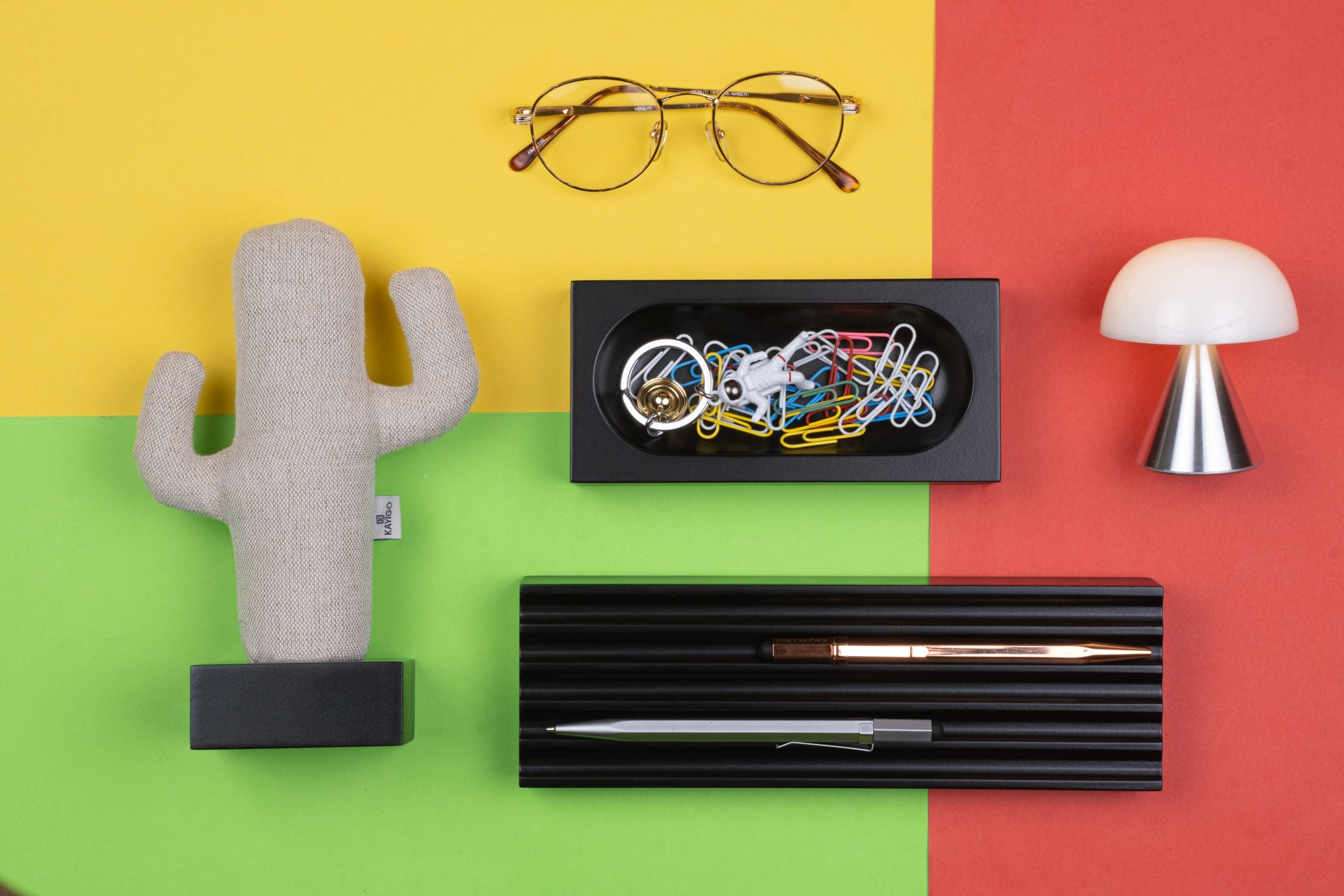 Kayigo-Siyah Woody Bej Cactus üçlü Set-Masaüstü Organizer-3-Milagron.com