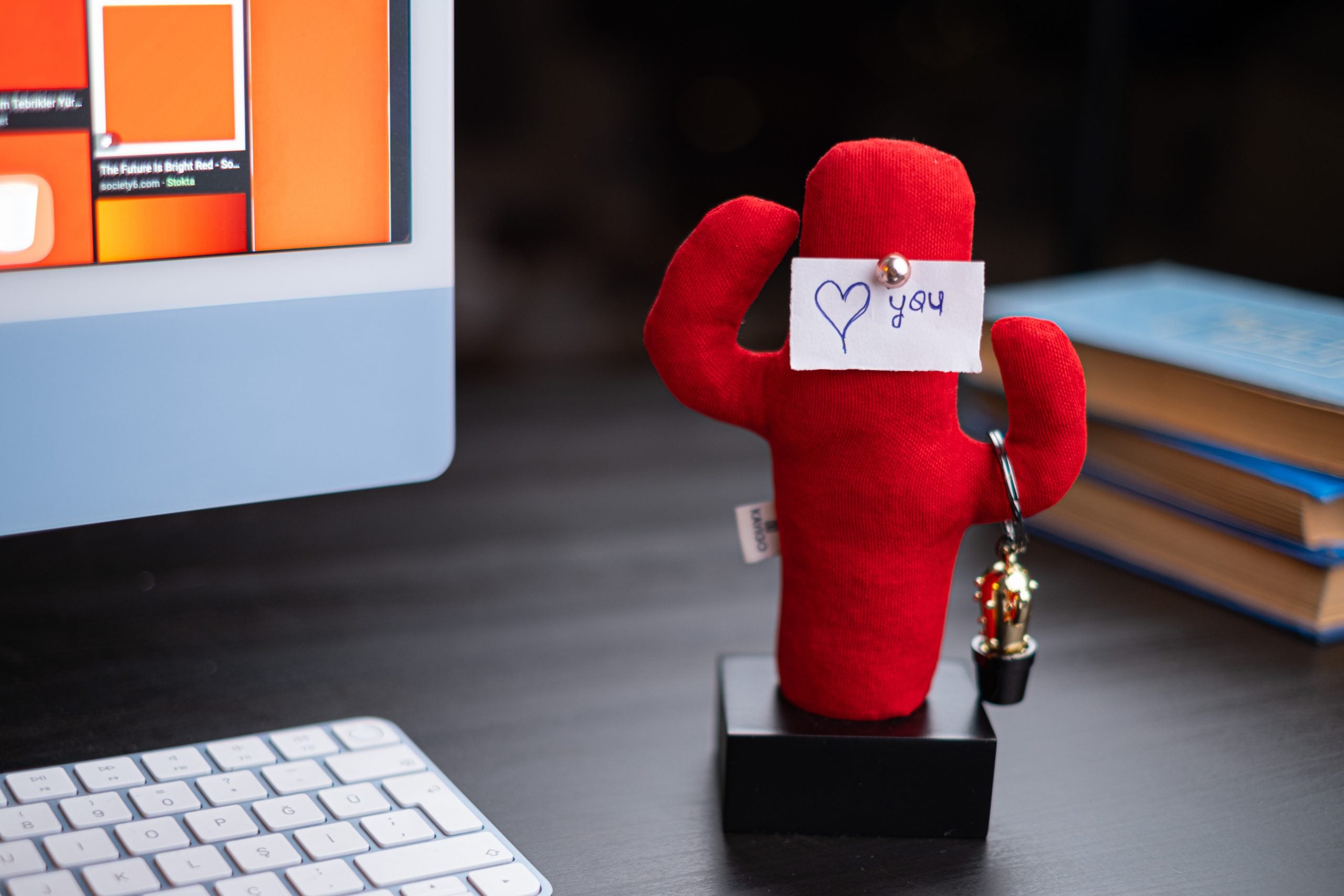 Kayigo-Siyah Woody Kırmızı Cactus üçlü Set-Masaüstü Organizer-5-Milagron.com