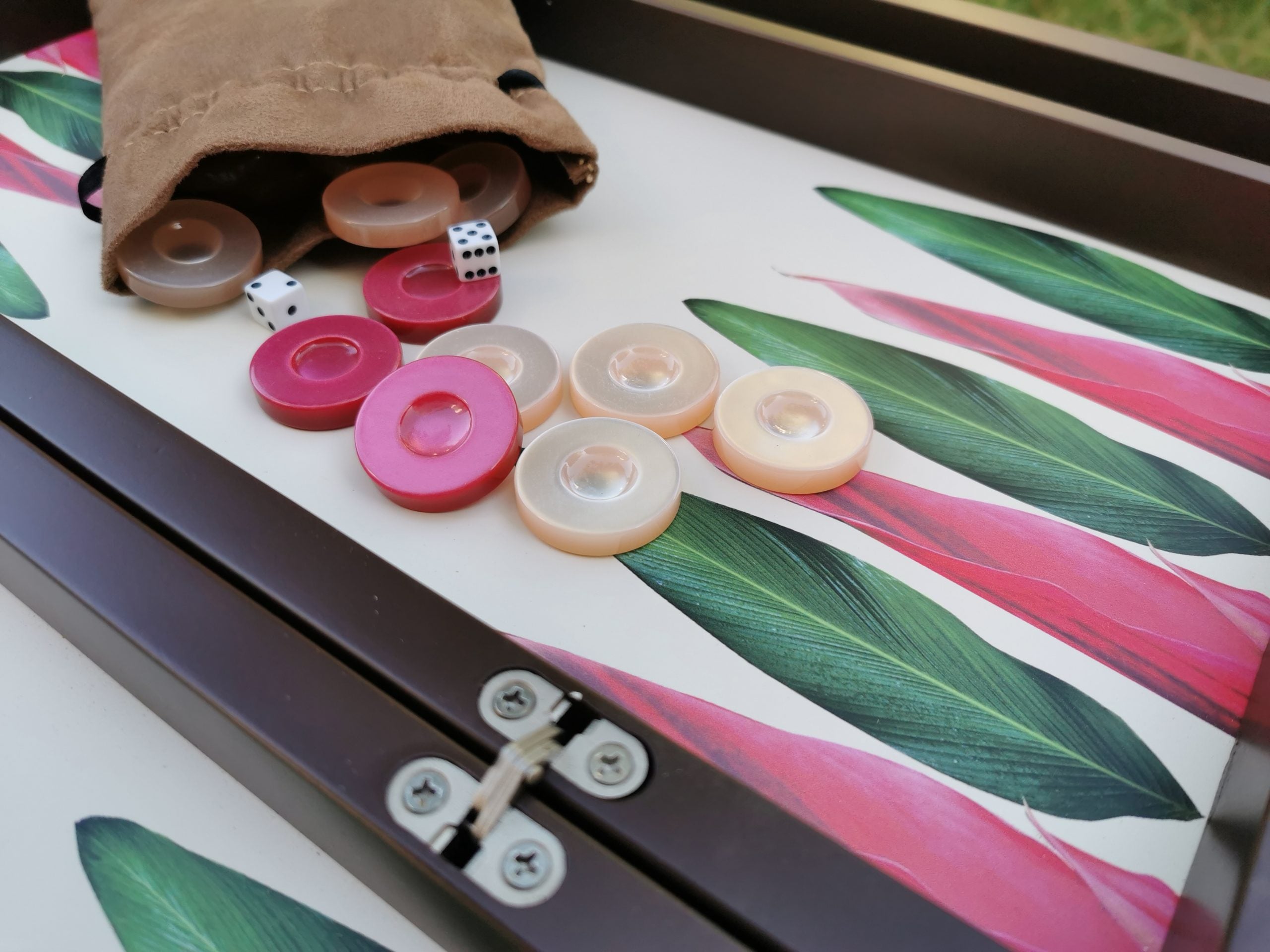 Kayigo-Tavla Pembe çi̇çek Desenli̇-Tavla-3-Milagron.com