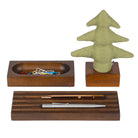 Kayigo-Woody Koyu Ahşap üçlü Ofis Seti Yeşil çam-Masaüstü Organizer-1-Milagron.com