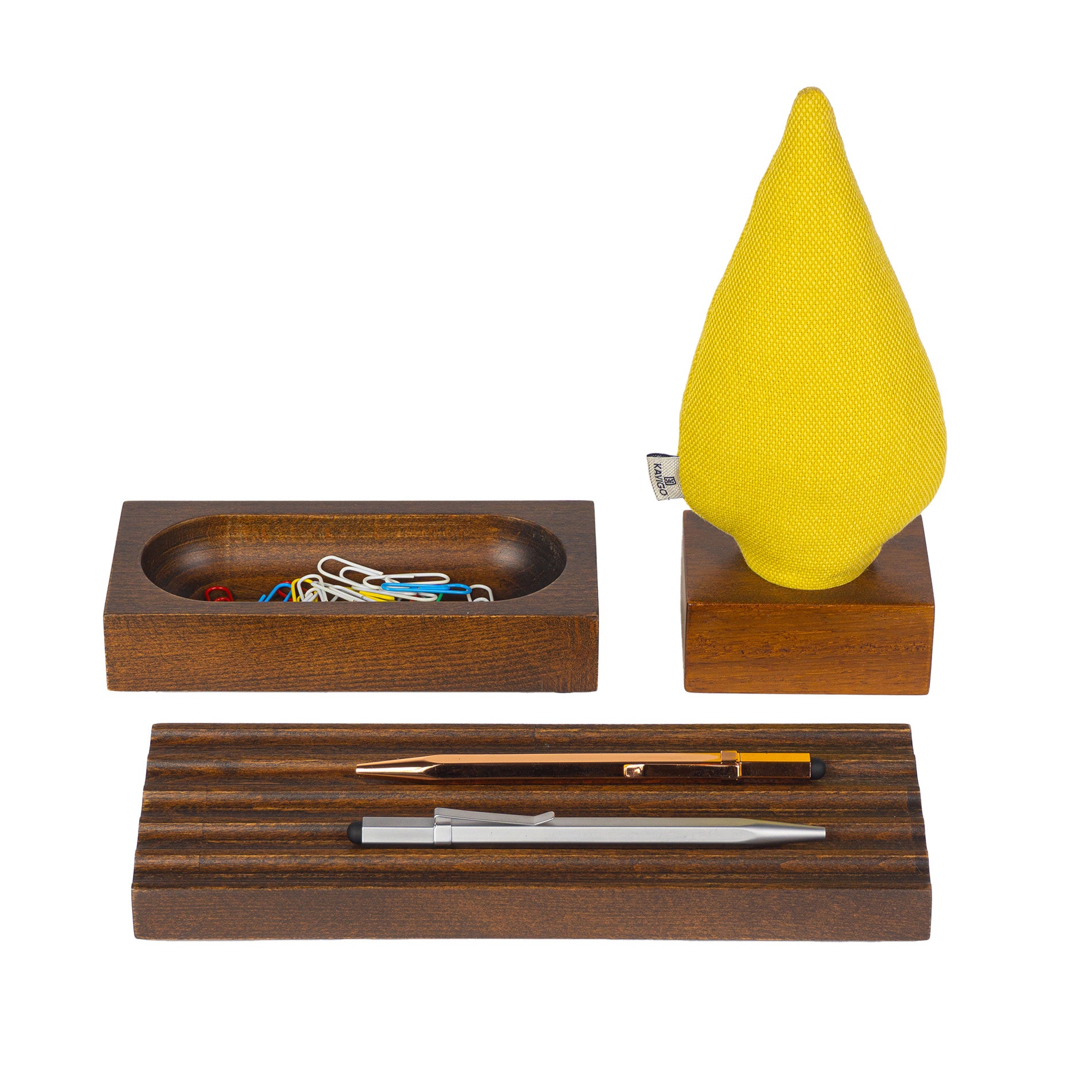 Kayigo-Woody Sarı Ladin üçlü Set-Masaüstü Organizer-1-Milagron.com