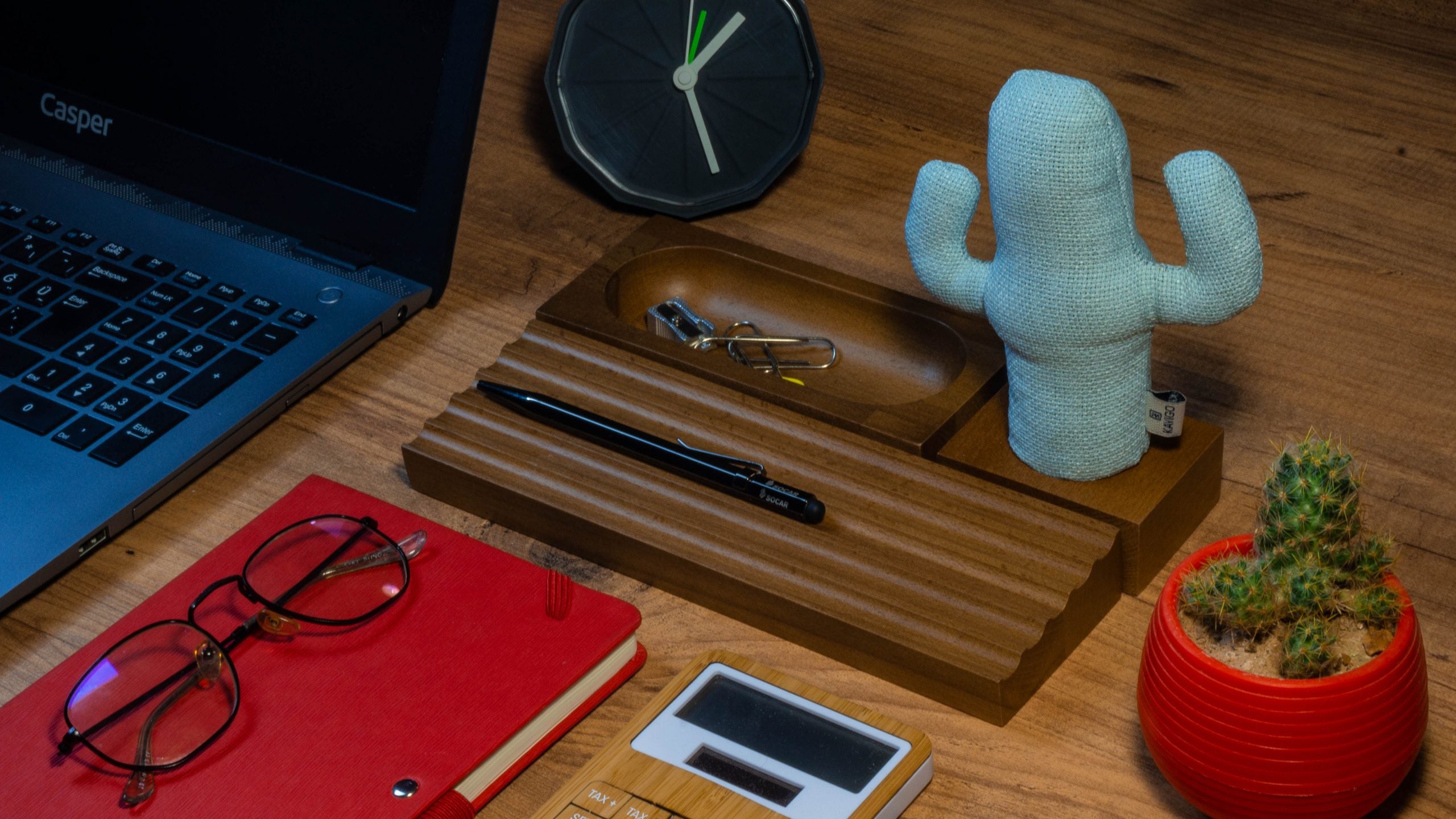 Kayigo-Woody üçlü Ofis Seti Açık Kahverengi-Masaüstü Organizer-3-Milagron.com