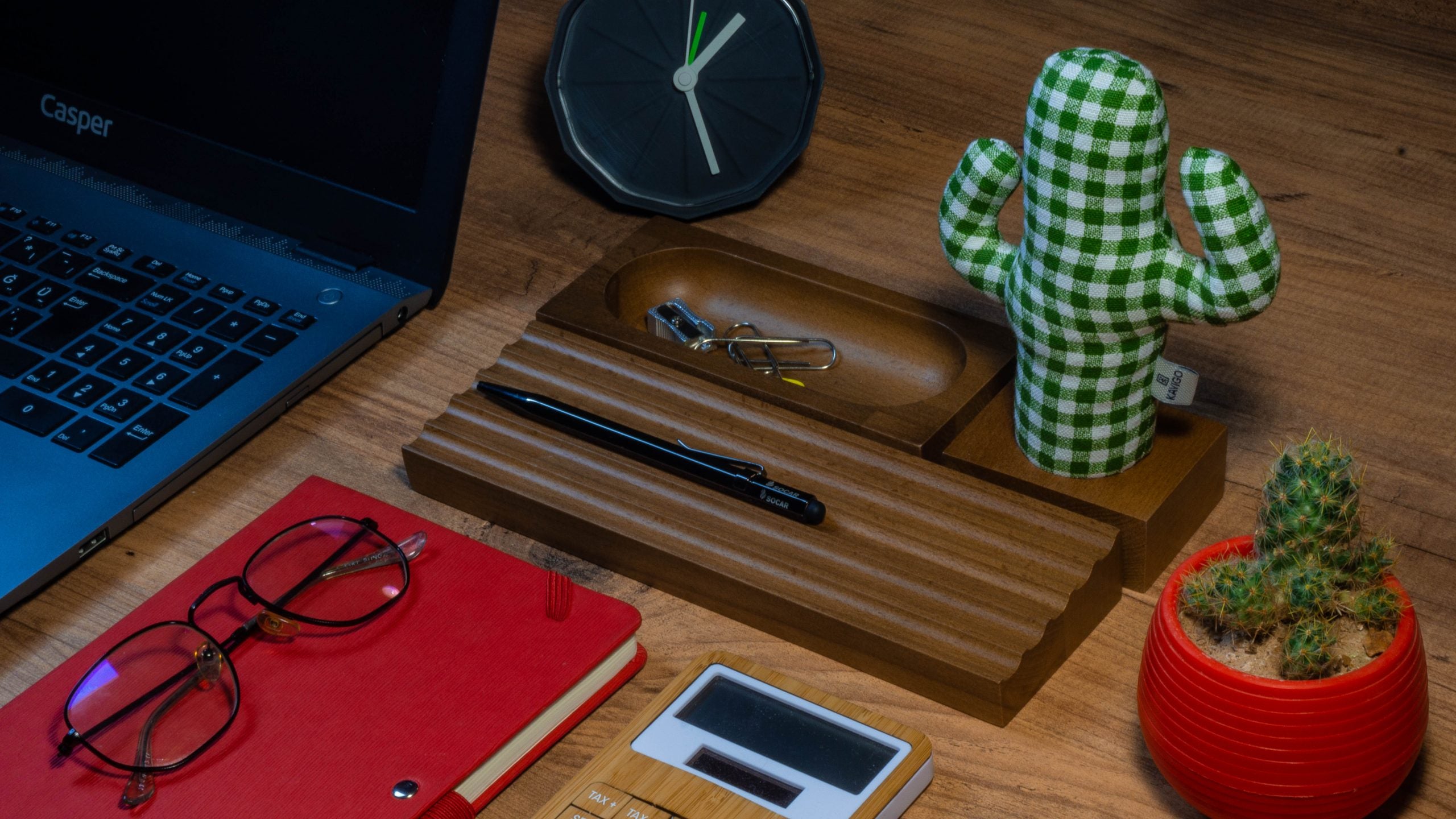 Kayigo-Woody üçlü Ofis Seti Açık Kahverengi-Masaüstü Organizer-4-Milagron.com