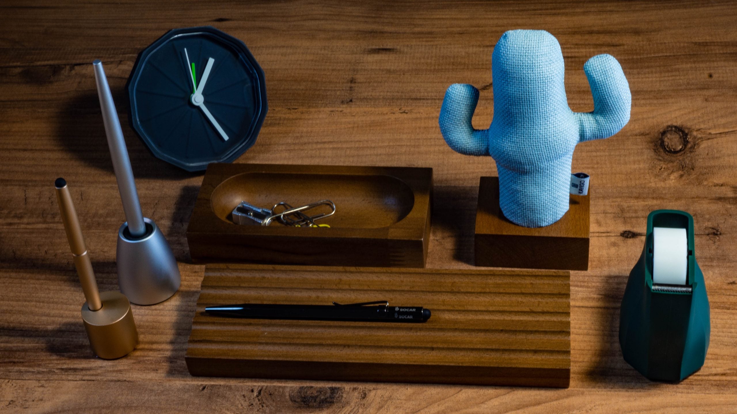 Kayigo-Woody üçlü Ofis Seti Açık Kahverengi-Masaüstü Organizer-4-Milagron.com