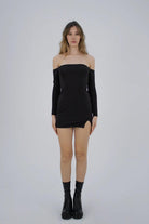 Liquide-SORUNLU - Hailey Elbise Siyah-Elbise-4-Milagron.com