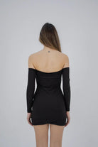 Liquide-SORUNLU - Hailey Elbise Siyah-Elbise-5-Milagron.com