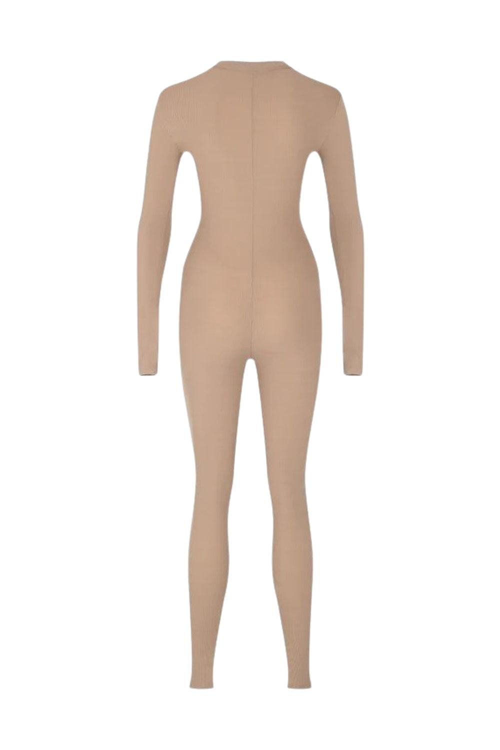 Liquide-SORUNLU - Mitte Bodysuit Bej-Tulum-4-Milagron.com