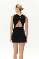 Mirimalist-Aura Black Mini Dress-Elbise-5-Milagron.com