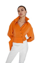 Mirimalist-Flow Oranje Cupro Gömlek-Gömlek-3-Milagron.com