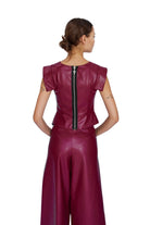 Mirimalist-Kırmızı Deri Culotte Pantolon-Deri Pantolon-4-Milagron.com