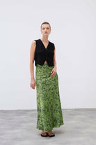 Mozto-Larissa Maxi Satin Skirt-Etek-2-Milagron.com