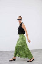 Mozto-Larissa Maxi Satin Skirt-Etek-3-Milagron.com