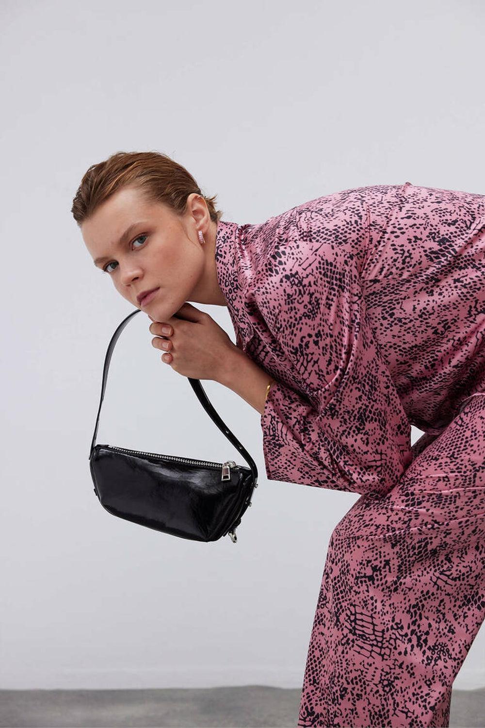 Mozto-SORUNLU - Enya Leopar Printed Pink Pants-Pantolon-3-Milagron.com