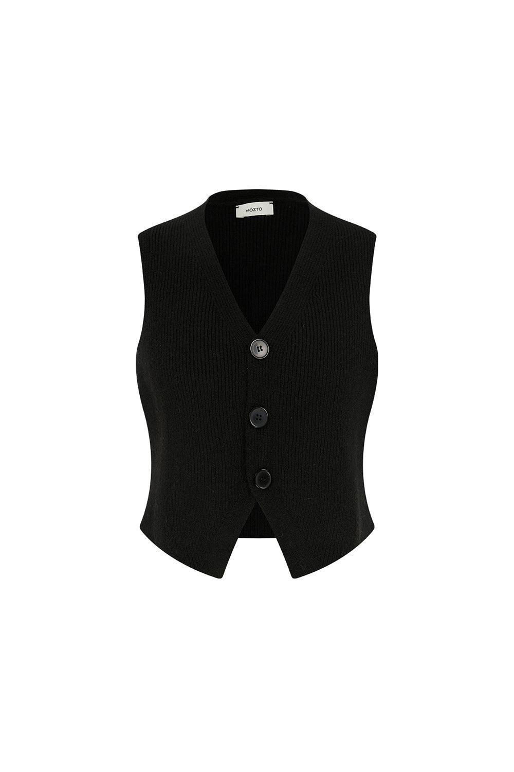Mozto-SORUNLU - Ethel Knitted Waistcoat-Yelek-2-Milagron.com