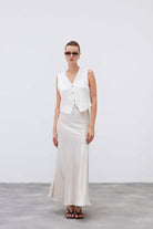 Mozto-SORUNLU - Larissa Maxi Satin Skirt-Etek-1-Milagron.com