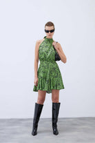 Mozto-SORUNLU - Layla Leopar Printed Satin Mini Dress-Elbise-1-Milagron.com