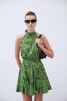 Mozto-SORUNLU - Layla Leopar Printed Satin Mini Dress-Elbise-2-Milagron.com