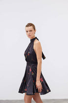 Mozto-SORUNLU - Layla Rose Printed Satin Mini Dress-Elbise-3-Milagron.com