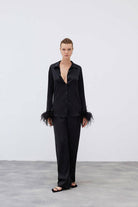 Mozto-SORUNLU - Thalia Feathered Shirt-Gömlek-1-Milagron.com