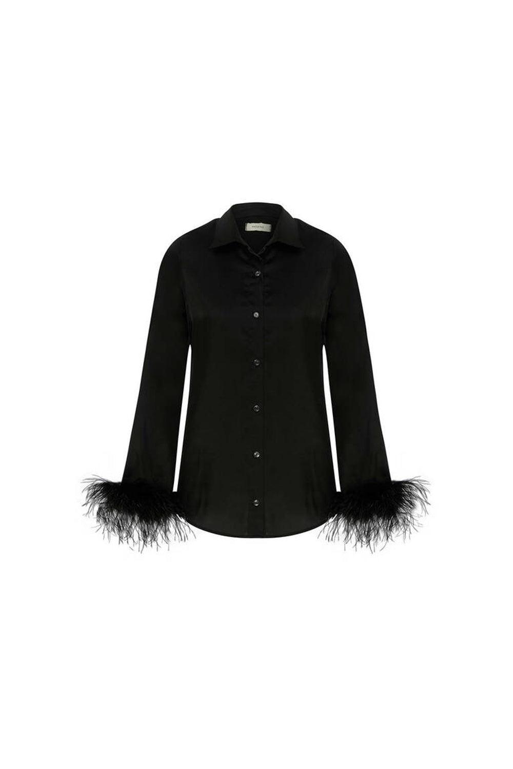 Mozto-SORUNLU - Thalia Feathered Shirt-Gömlek-6-Milagron.com