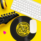 Mustard-Mustard Rock N Roll Mouse Pad-Mouse Pad-4-Milagron.com