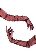 NØ | NAZ OZTURNA-NØ Tulle Gloves Burgundy-Eldiven-1-Milagron.com
