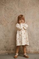 OhLaLaKoala-Kruvasan Baskılı Kız Çocuk Elbise-Çocuk Elbise & Tulum-1-Milagron.com