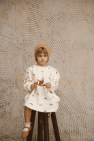 OhLaLaKoala-Kruvasan Baskılı Kız Çocuk Elbise-Çocuk Elbise & Tulum-2-Milagron.com