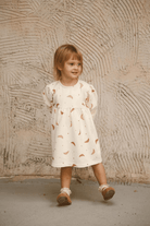 OhLaLaKoala-Kruvasan Baskılı Kız Çocuk Elbise-Çocuk Elbise & Tulum-4-Milagron.com