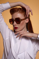 Okkia-Okkia Emma Big Hexagonal Güneş Gözlüğü Gold-Güneş Gözlüğü-7-Milagron.com