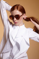 Okkia-Okkia Emma Big Hexagonal Güneş Gözlüğü Havana Pembesi-Güneş Gözlüğü-7-Milagron.com