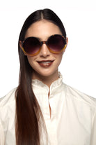 Okkia-Okkia Monica Unisex Büyük Yuvarlak Güneş Gözlüğü Havana Sarısı-Güneş Gözlüğü-7-Milagron.com